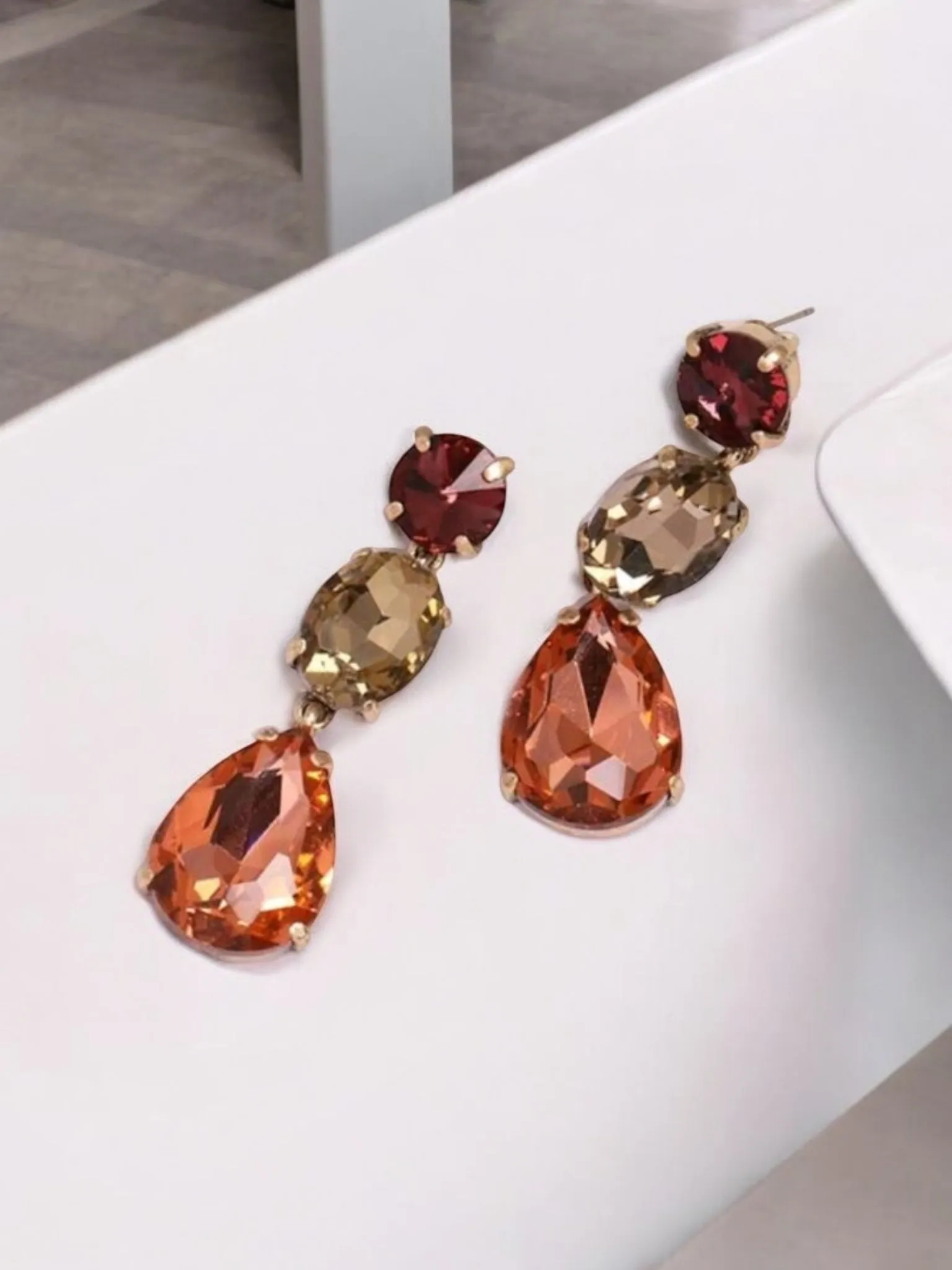 A Drop of Love Statement Rhinestone Earrings