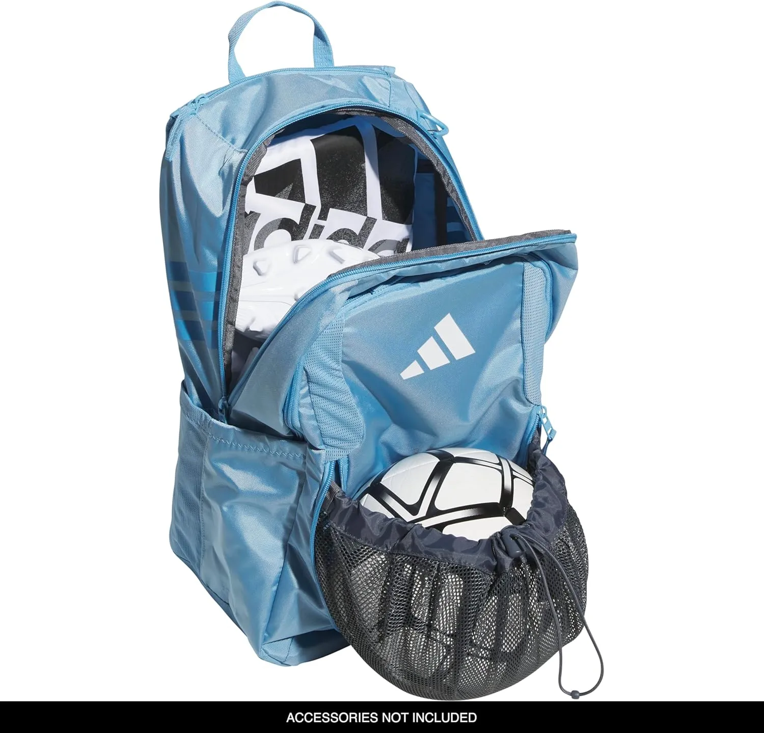 adidas Stadium Team Sports Backpack for Men and Women (36l) Durable Athletic Laptop Bag, Light Blue/4.0, One Size