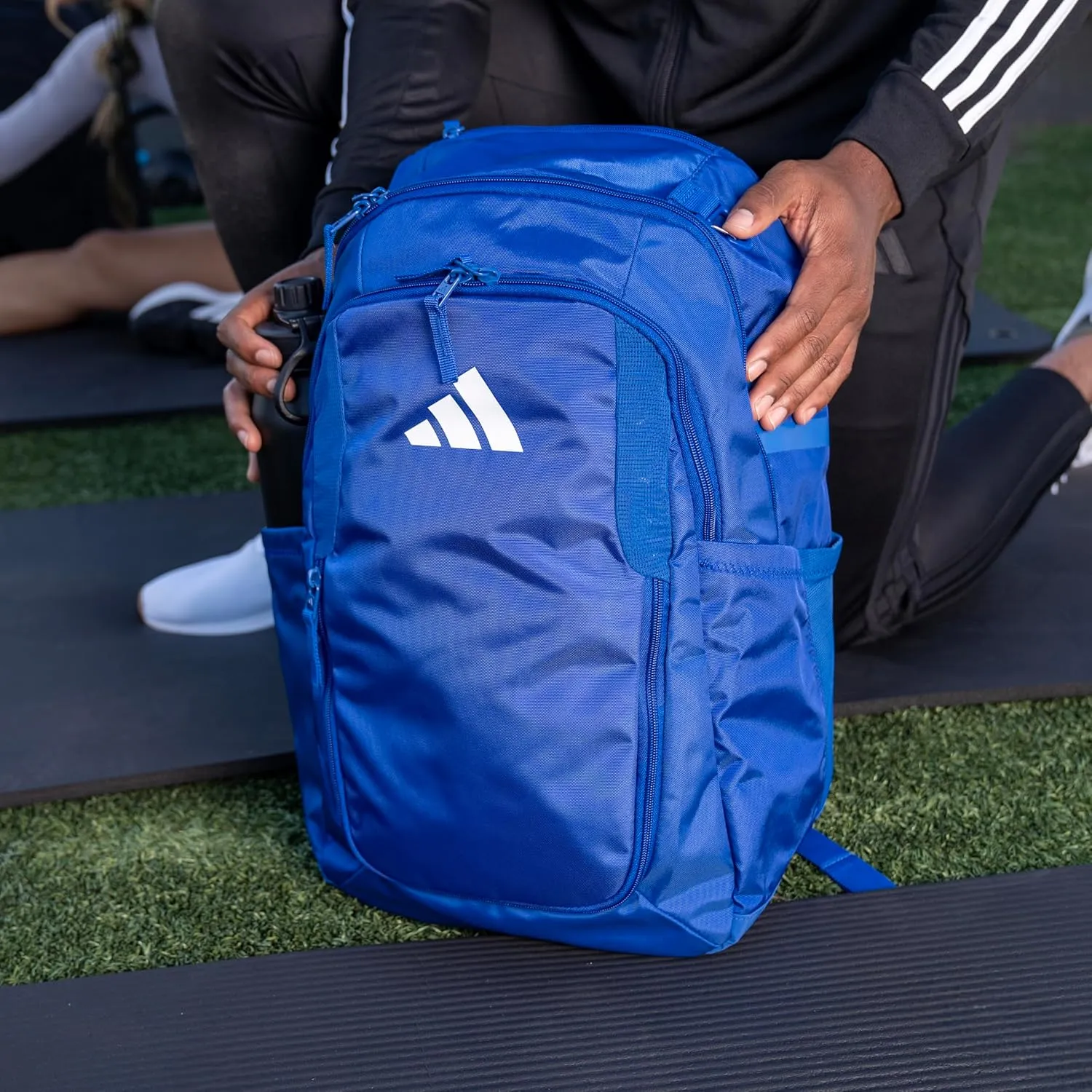 adidas Stadium Team Sports Backpack for Men and Women (36l) Durable Athletic Laptop Bag, Light Blue/4.0, One Size