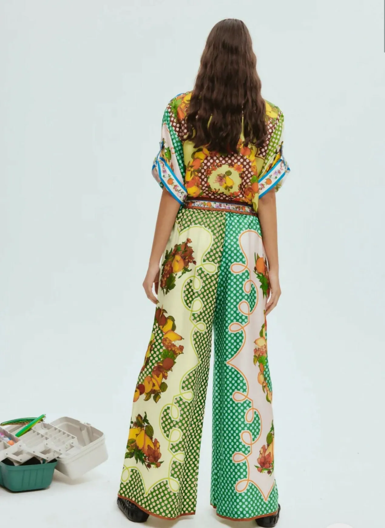 Alemais Lemonis Silk Shirt and Pant Set 16