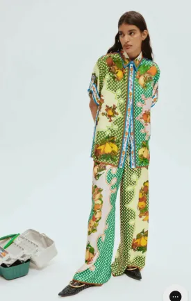 Alemais Lemonis Silk Shirt and Pant Set 16