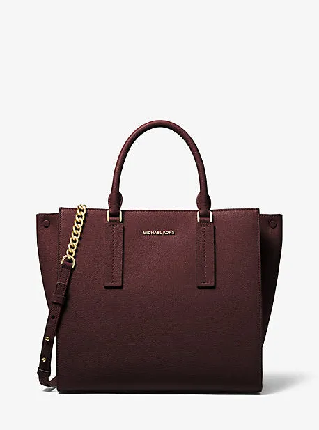 Alessa Large Pebbled Leather Satchel