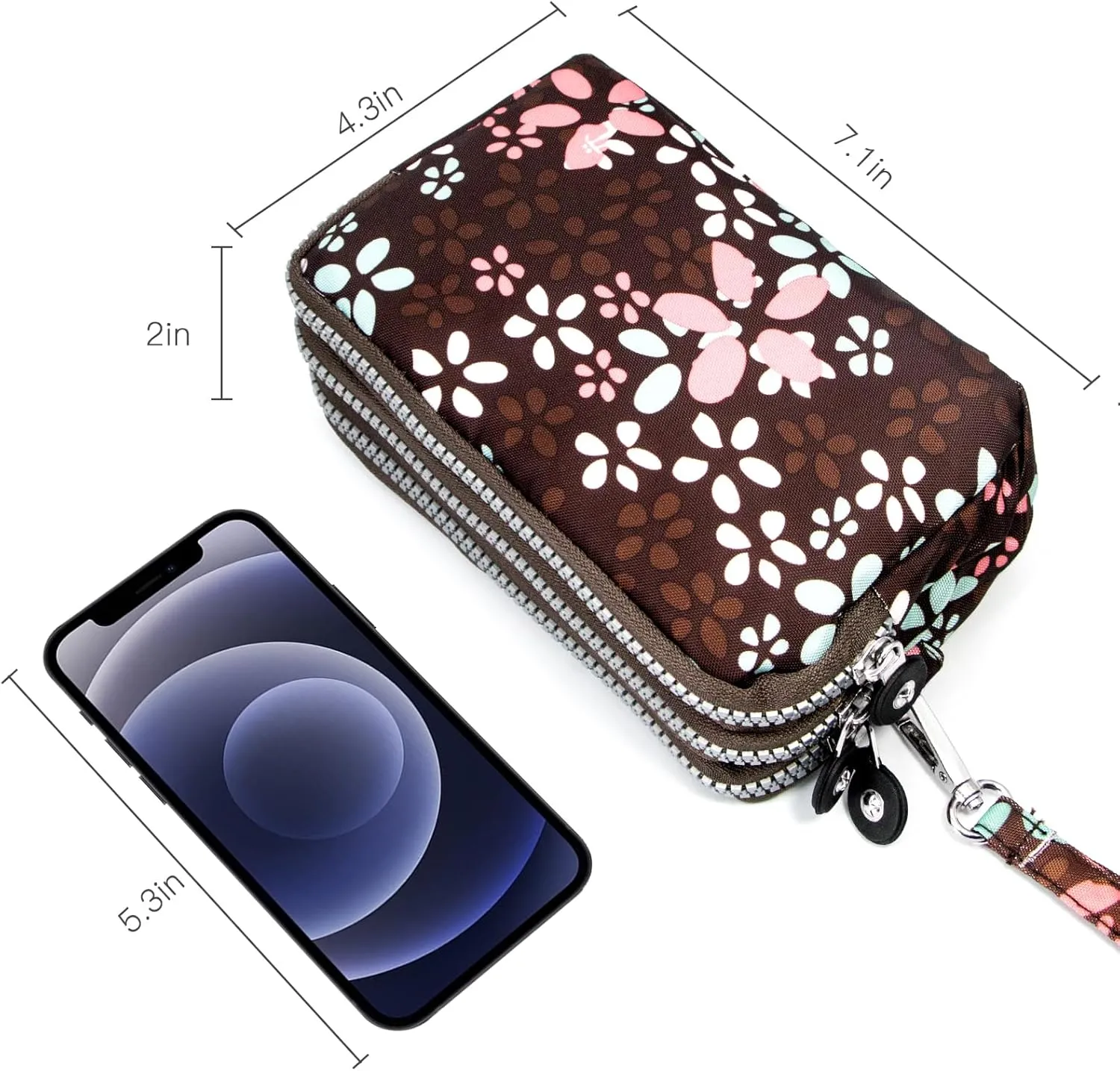 BIAOTIE Large Capacity Wristlet Wallet - Women Printed Nylon Waterproof Handbag Clutch Purse