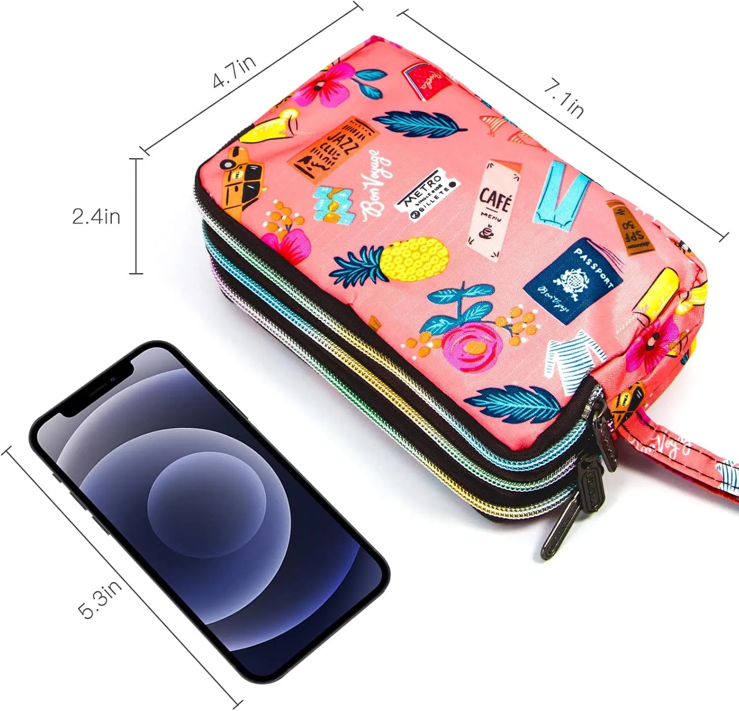 BIAOTIE Large Capacity Wristlet Wallet - Women Printed Nylon Waterproof Handbag Clutch Purse