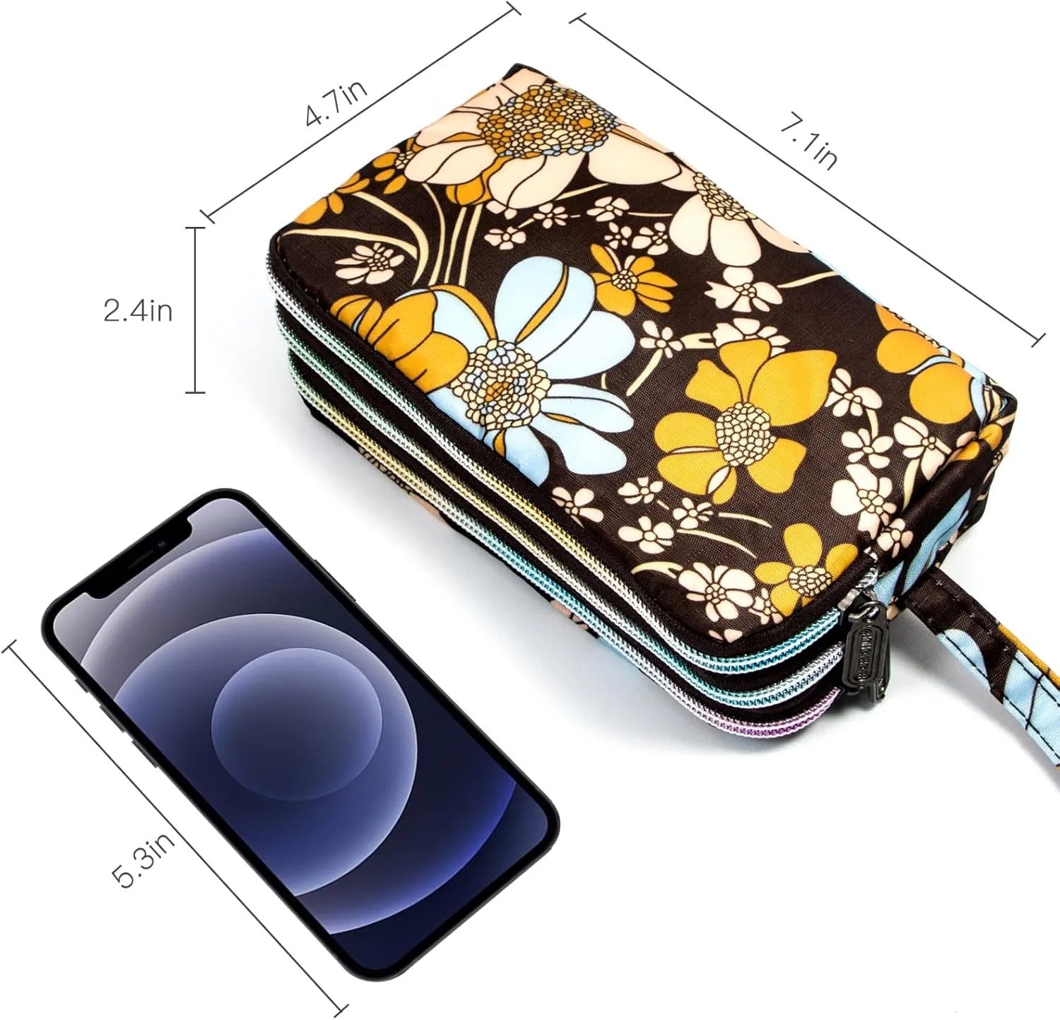 BIAOTIE Large Capacity Wristlet Wallet - Women Printed Nylon Waterproof Handbag Clutch Purse