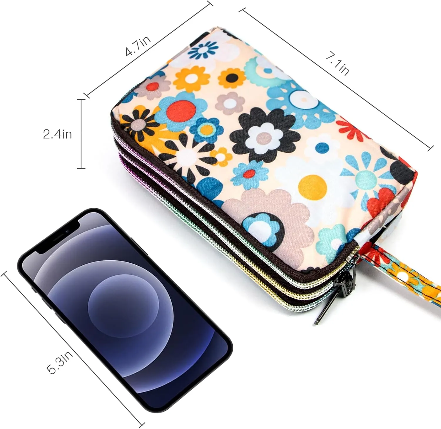 BIAOTIE Large Capacity Wristlet Wallet - Women Printed Nylon Waterproof Handbag Clutch Purse