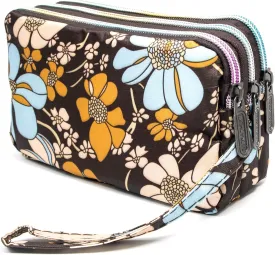 BIAOTIE Large Capacity Wristlet Wallet - Women Printed Nylon Waterproof Handbag Clutch Purse