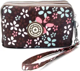 BIAOTIE Large Capacity Wristlet Wallet - Women Printed Nylon Waterproof Handbag Clutch Purse