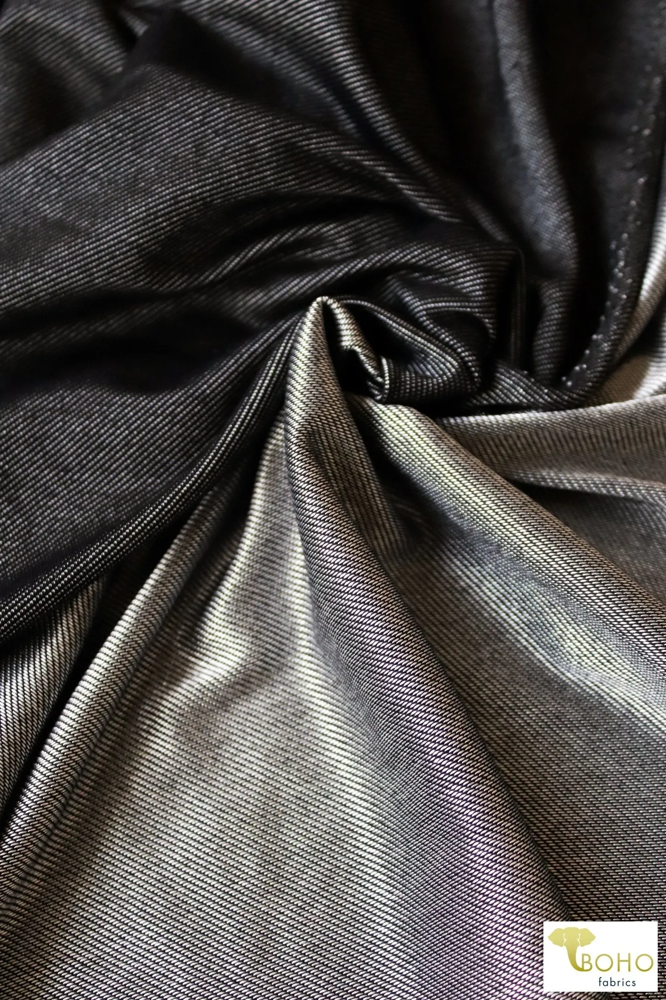 Black & Silver, Athletic Stretch Denim.  ATH-135