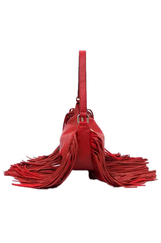 Bohemian Vegan Leather Fringe Hobo Bag
