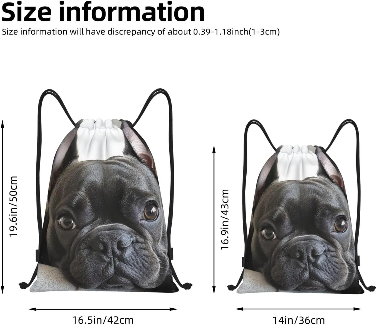 Boston Terrier Pattern Drawstring Backpack Bag - Sports Gym Sack For Women Men
