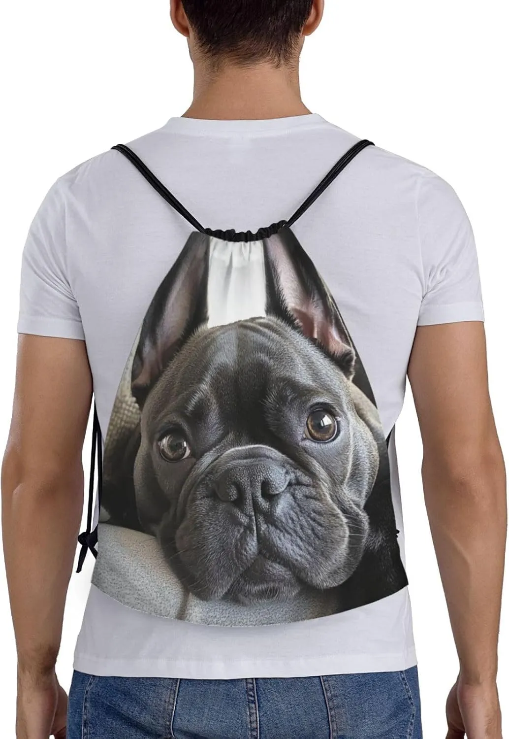 Boston Terrier Pattern Drawstring Backpack Bag - Sports Gym Sack For Women Men
