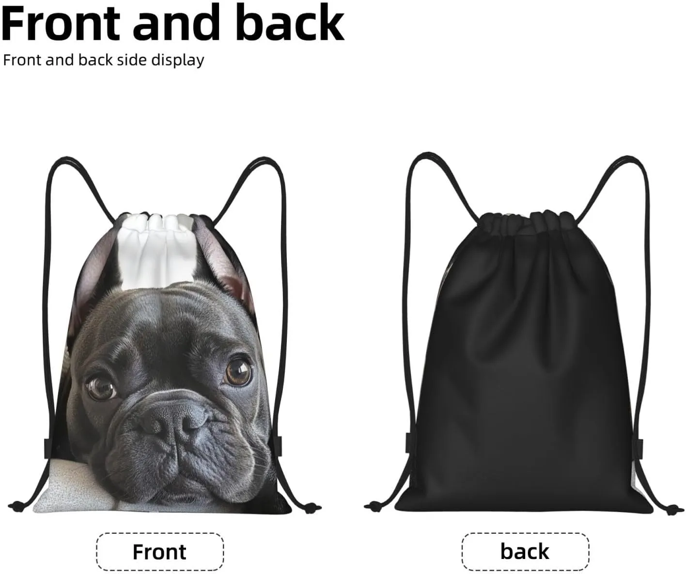 Boston Terrier Pattern Drawstring Backpack Bag - Sports Gym Sack For Women Men
