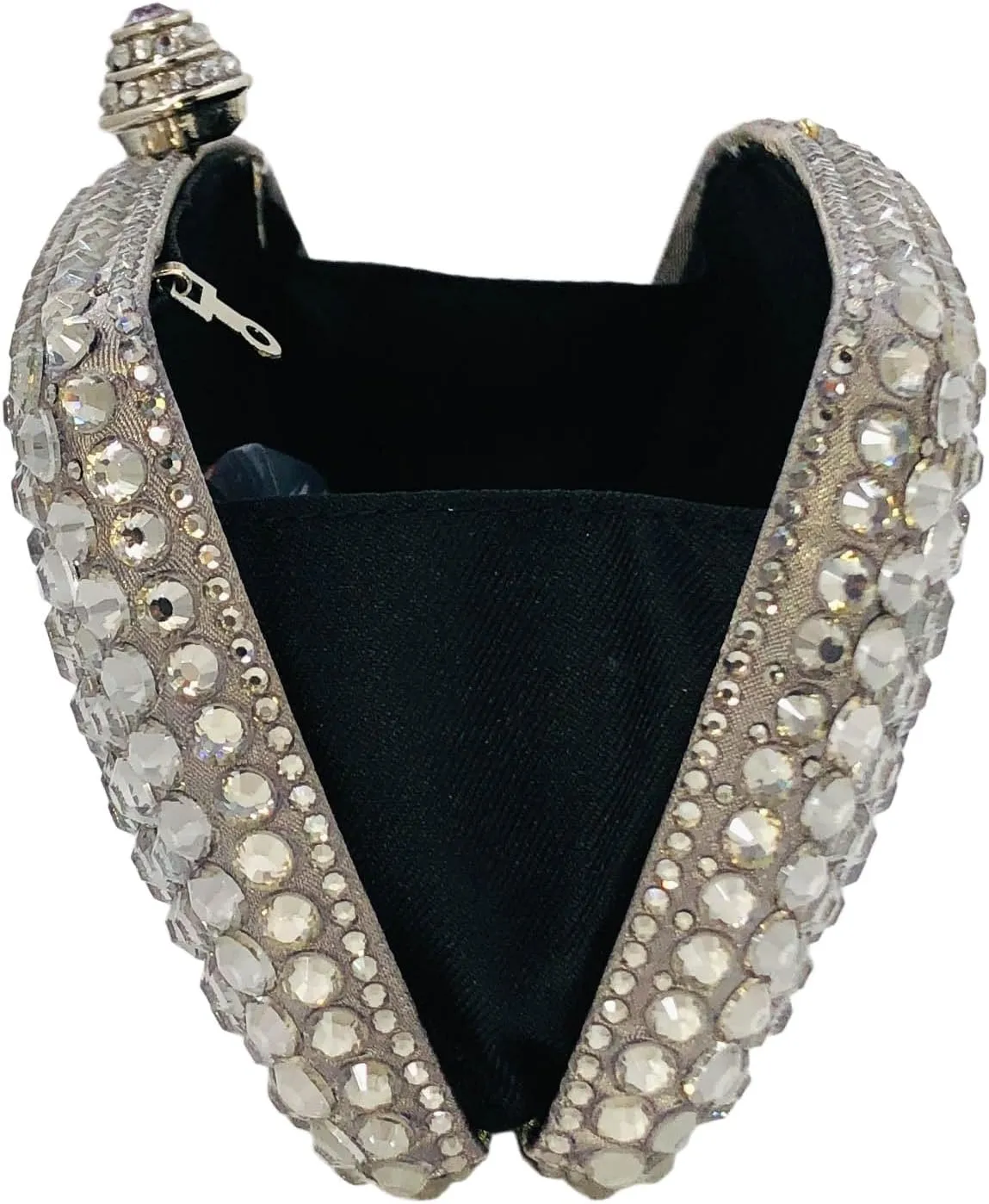 Boutique De FGG Crystal Clutch Purse with Spikes Women Evening Bags Party Rhinestone Clutch Bag Wedding Prom Handbags,Mini