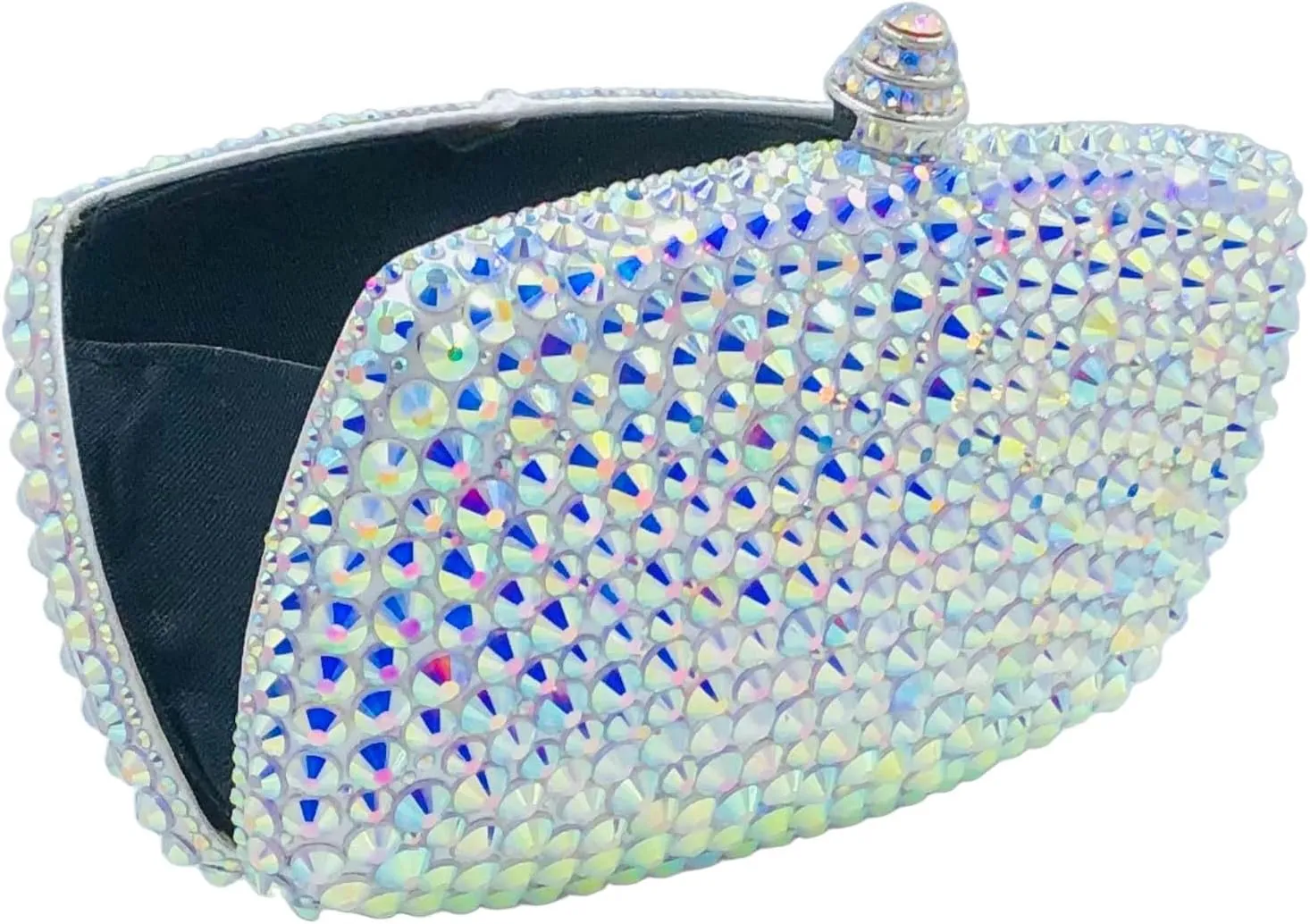 Boutique De FGG Crystal Clutch Purse with Spikes Women Evening Bags Party Rhinestone Clutch Bag Wedding Prom Handbags,Mini