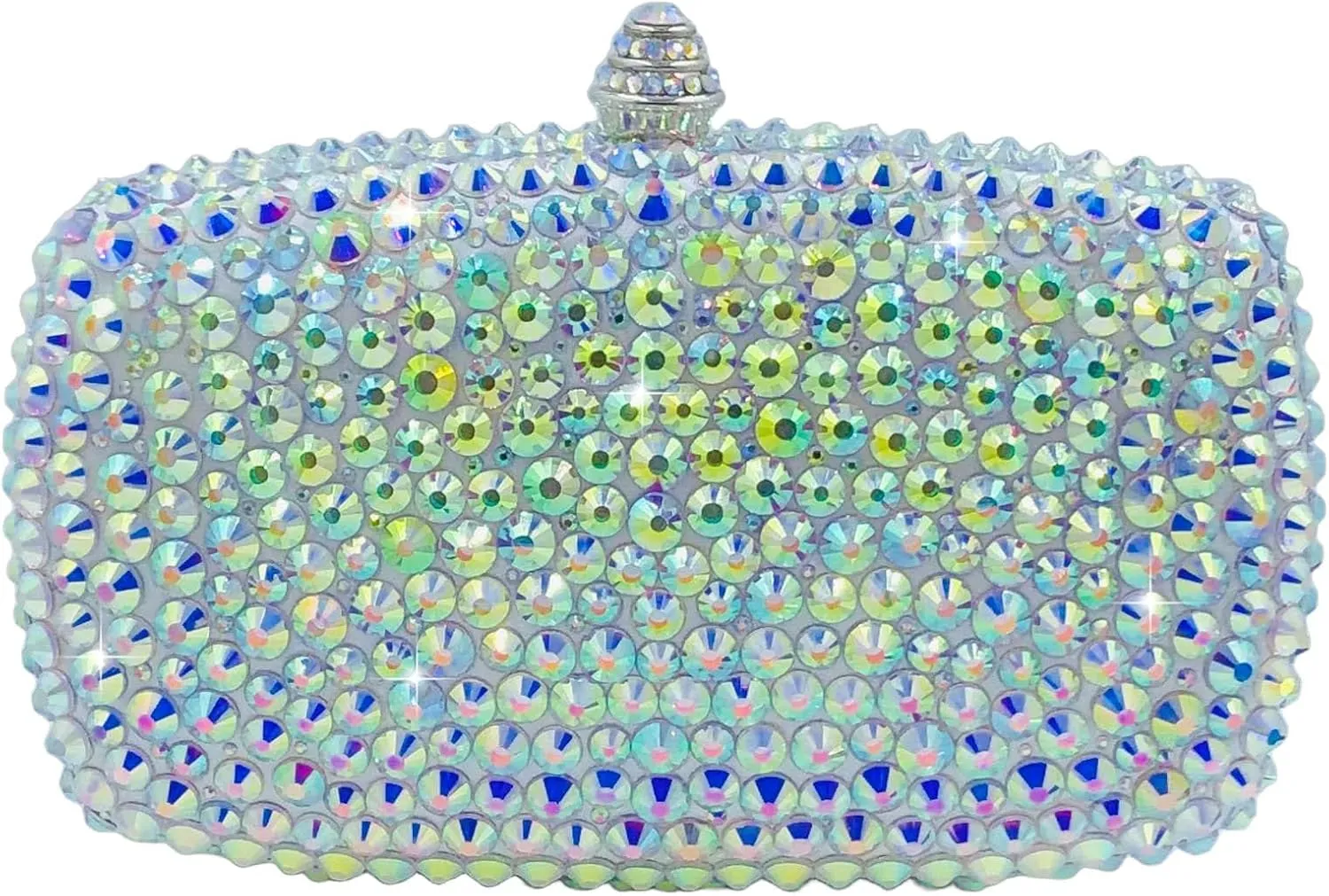 Boutique De FGG Crystal Clutch Purse with Spikes Women Evening Bags Party Rhinestone Clutch Bag Wedding Prom Handbags,Mini