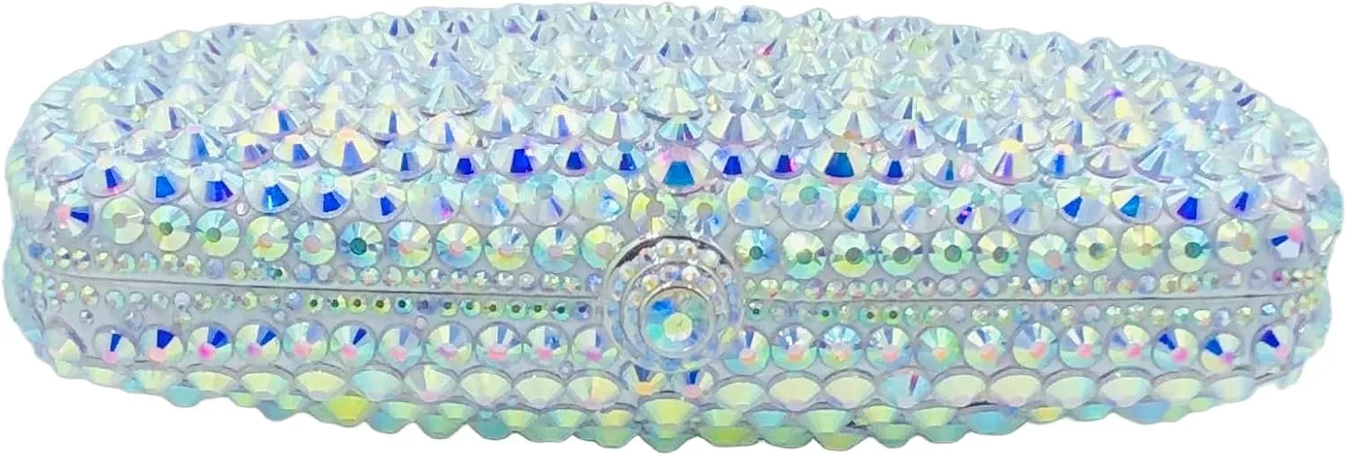 Boutique De FGG Crystal Clutch Purse with Spikes Women Evening Bags Party Rhinestone Clutch Bag Wedding Prom Handbags,Mini