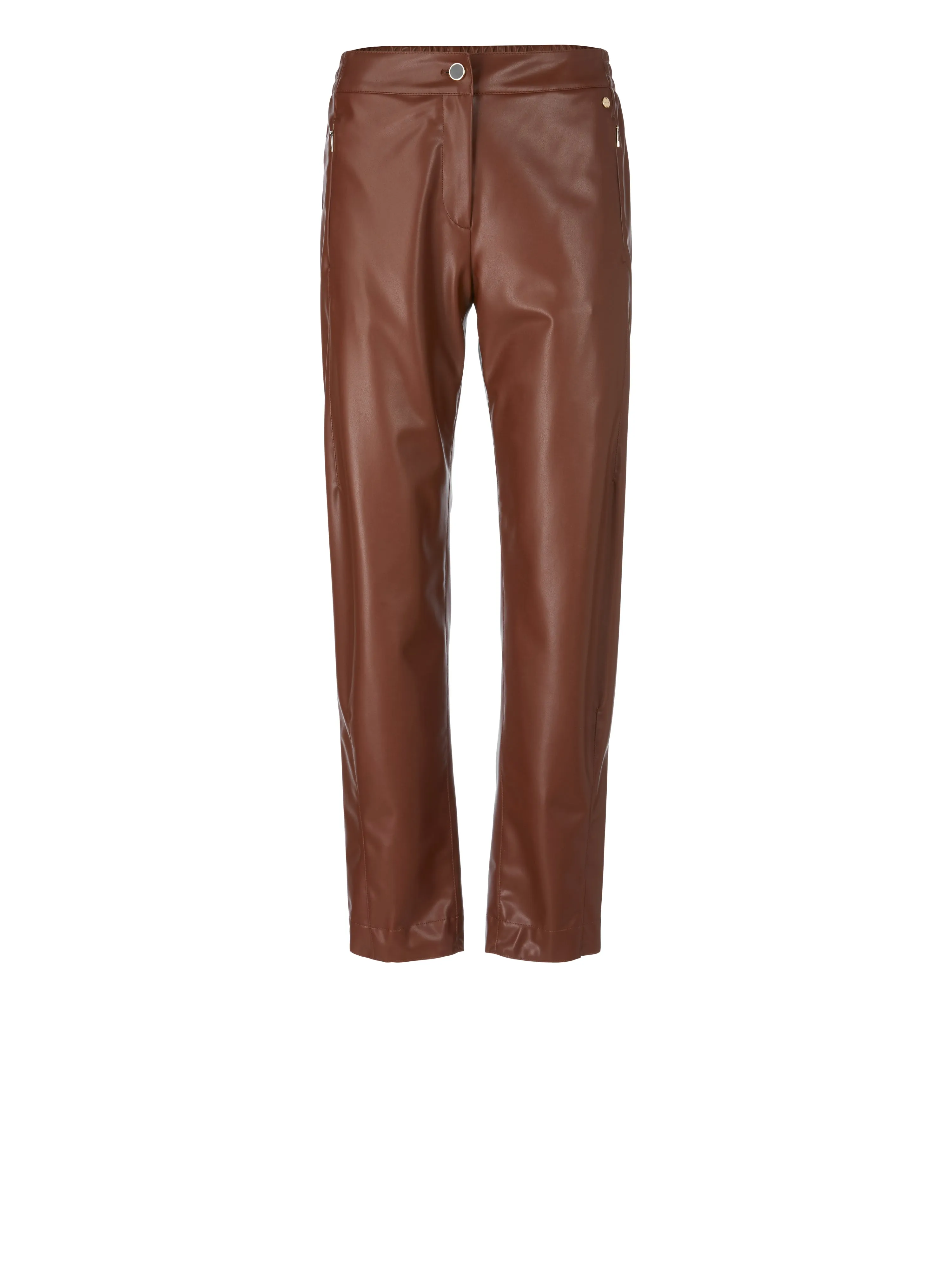 Casual Faux Nappa Leather Trousers