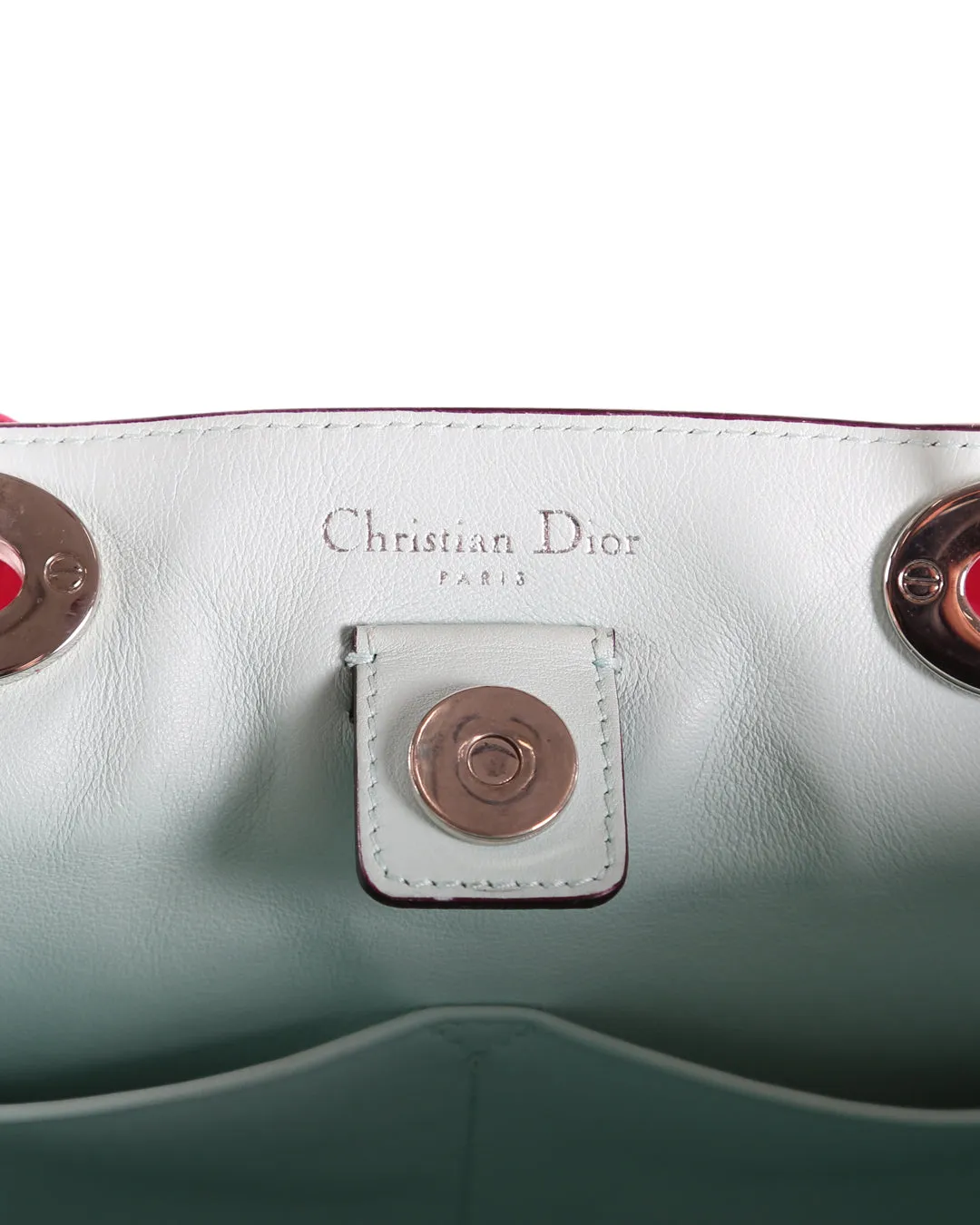 CHRISTIAN DIOR Fuchsia Pebbled Leather Large Diorissimo Shopper Tote Bag
