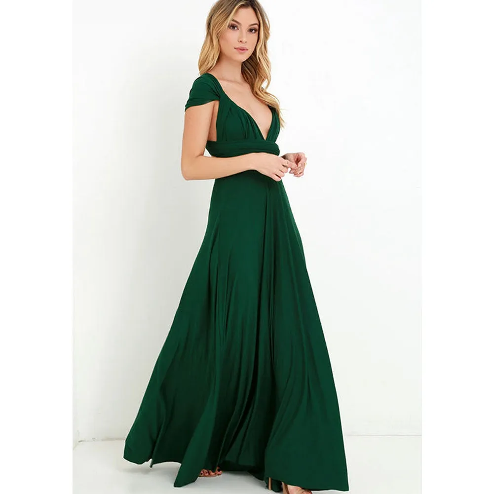 Convertible Warp Maxi Dress Multi Way Wear Party Wedding Bridesmaid Long Dresses