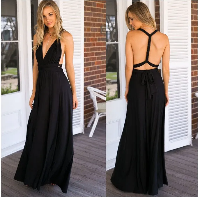 Convertible Warp Maxi Dress Multi Way Wear Party Wedding Bridesmaid Long Dresses