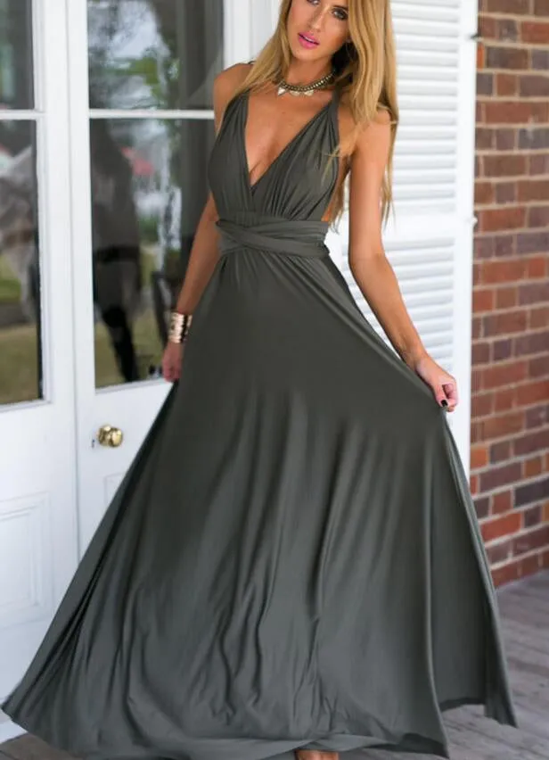 Convertible Warp Maxi Dress Multi Way Wear Party Wedding Bridesmaid Long Dresses