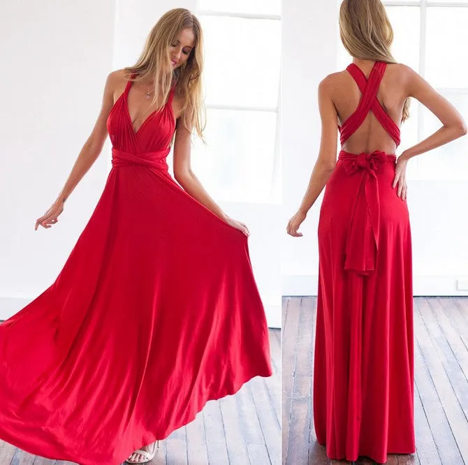 Convertible Warp Maxi Dress Multi Way Wear Party Wedding Bridesmaid Long Dresses