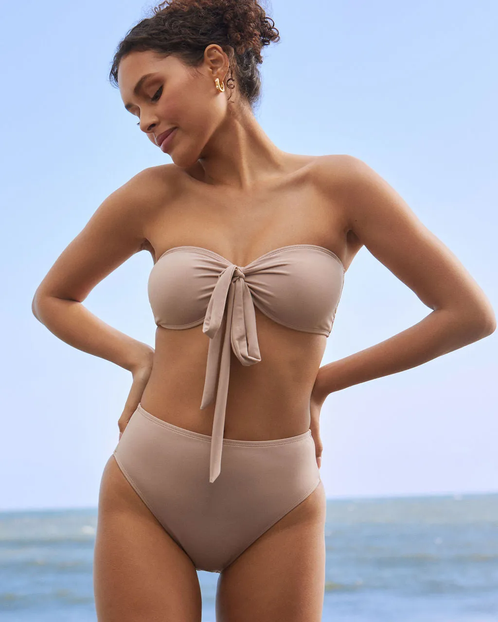 Dana Point Tie Front Bandeau Convertible Bikini Top
