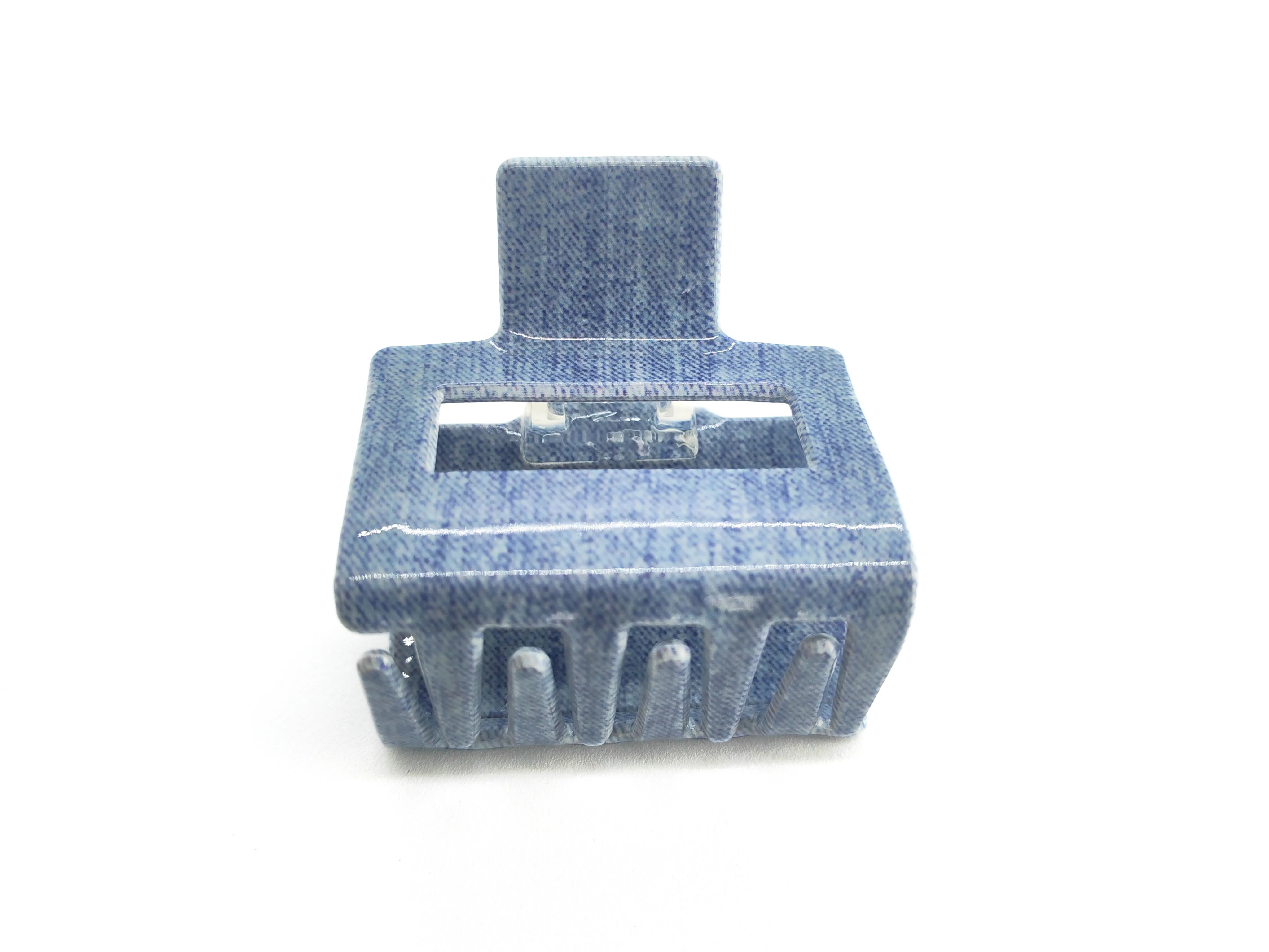 Denim Square Hair Claw Clip