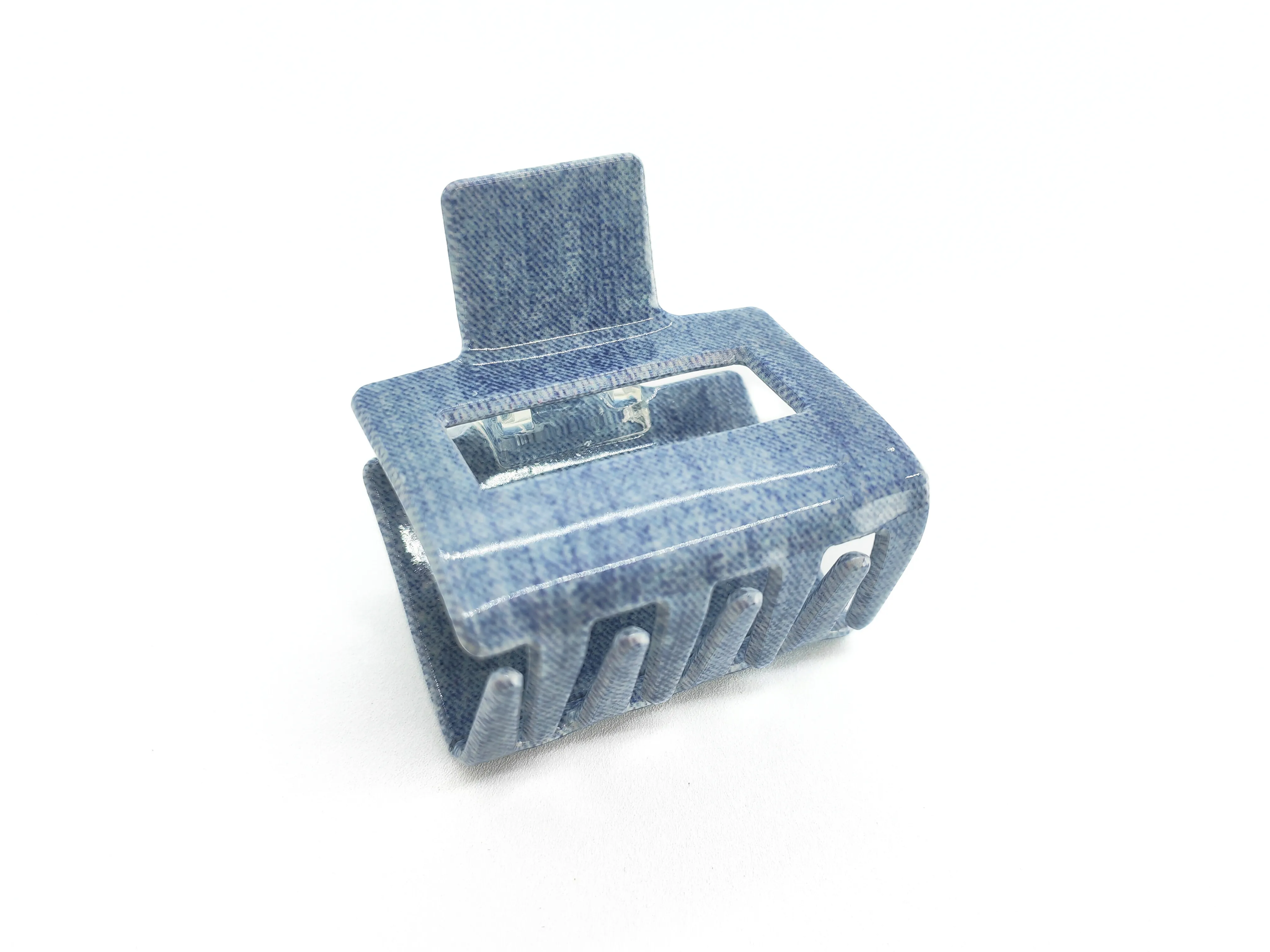 Denim Square Hair Claw Clip