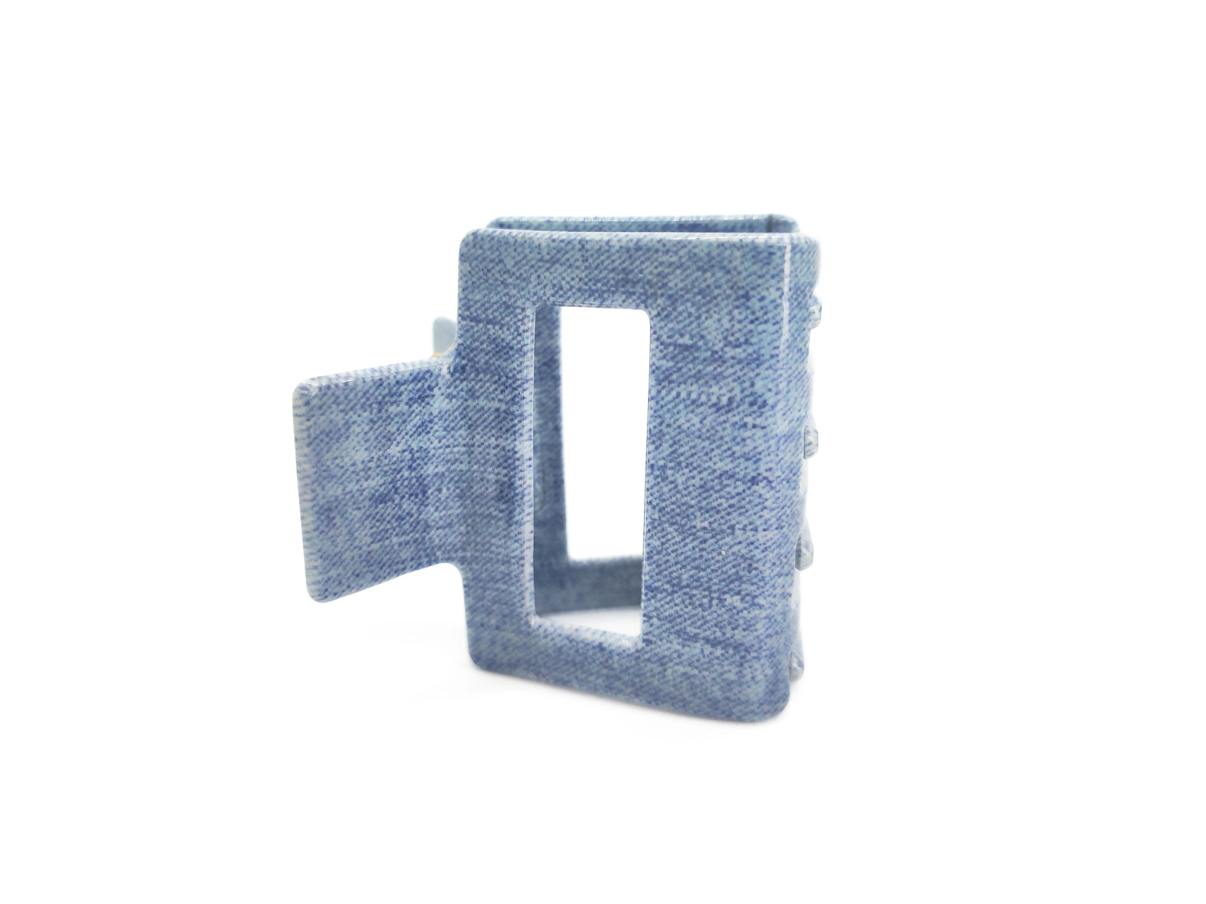 Denim Square Hair Claw Clip