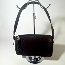 Elegant Black Quilted Shoulder Bag with Diamond Pattern