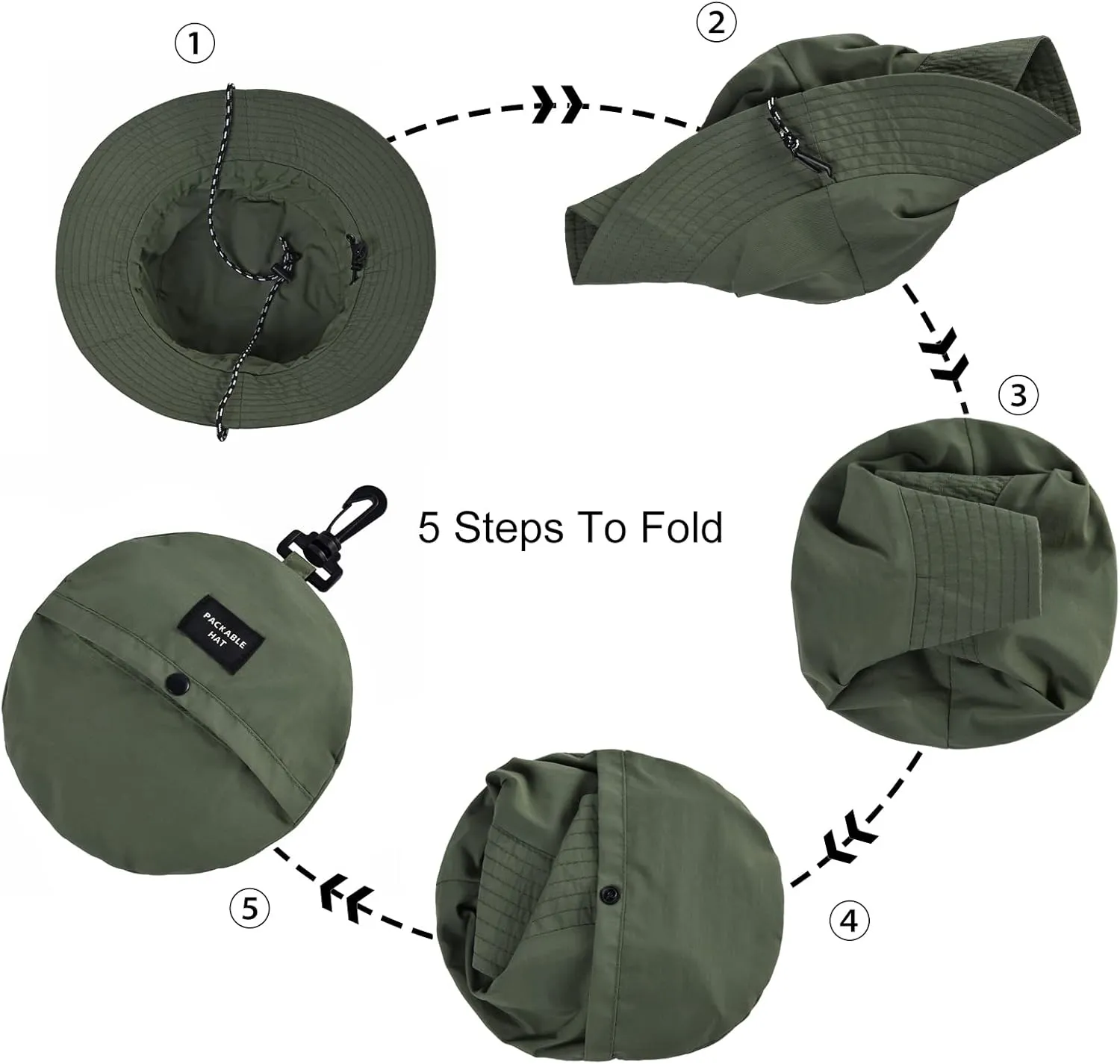 FEICUI Men Women Outdoor Bucket Hat Quick Dry Packable UV Protection Boonie Sun Hat