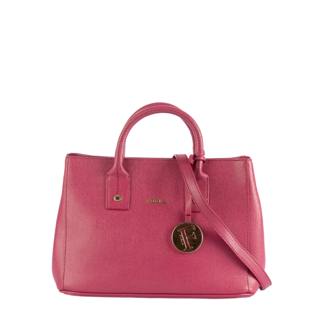 Furla Pink Leather Linda Satchel