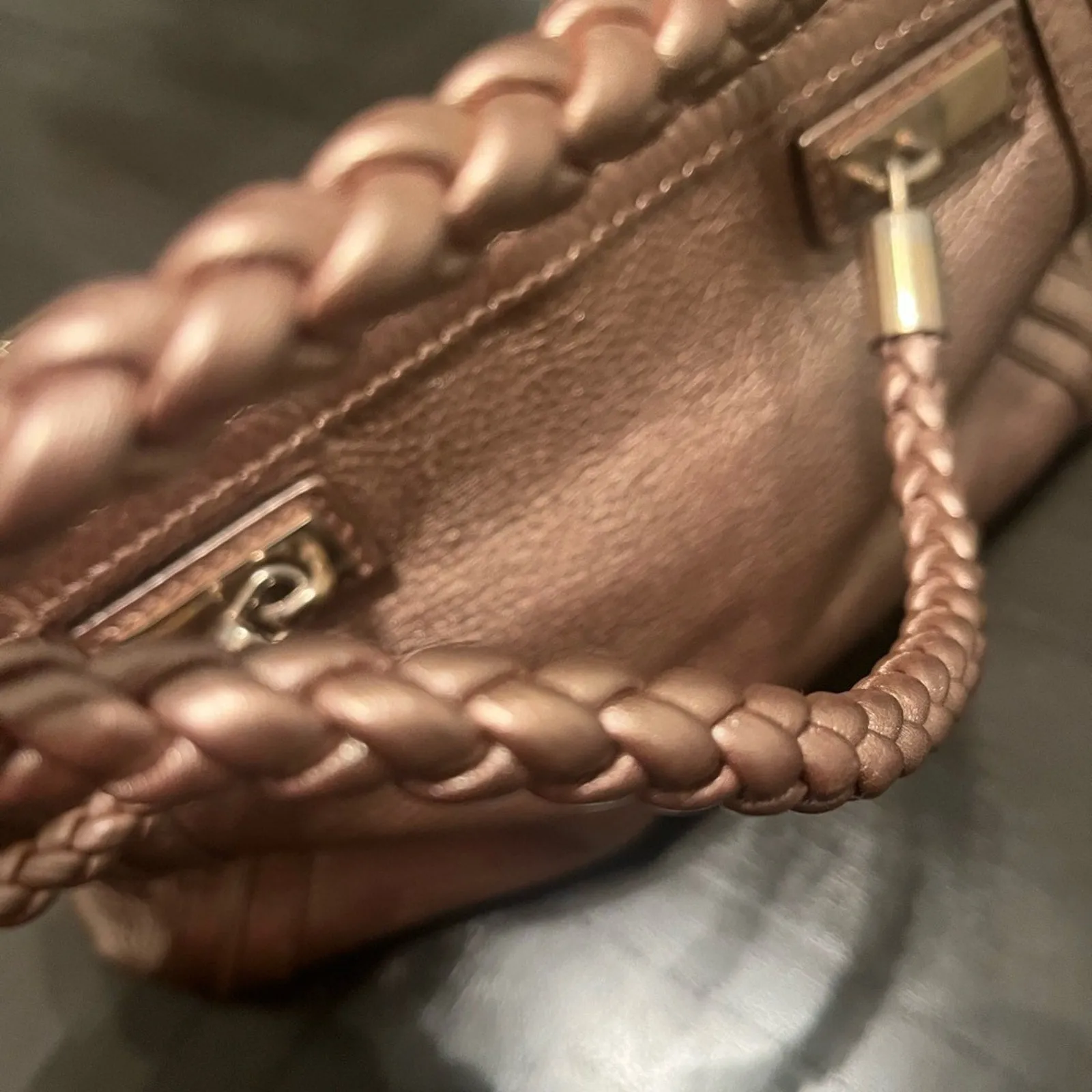 Gucci Metallic Pebble Calfskin Tote Bag