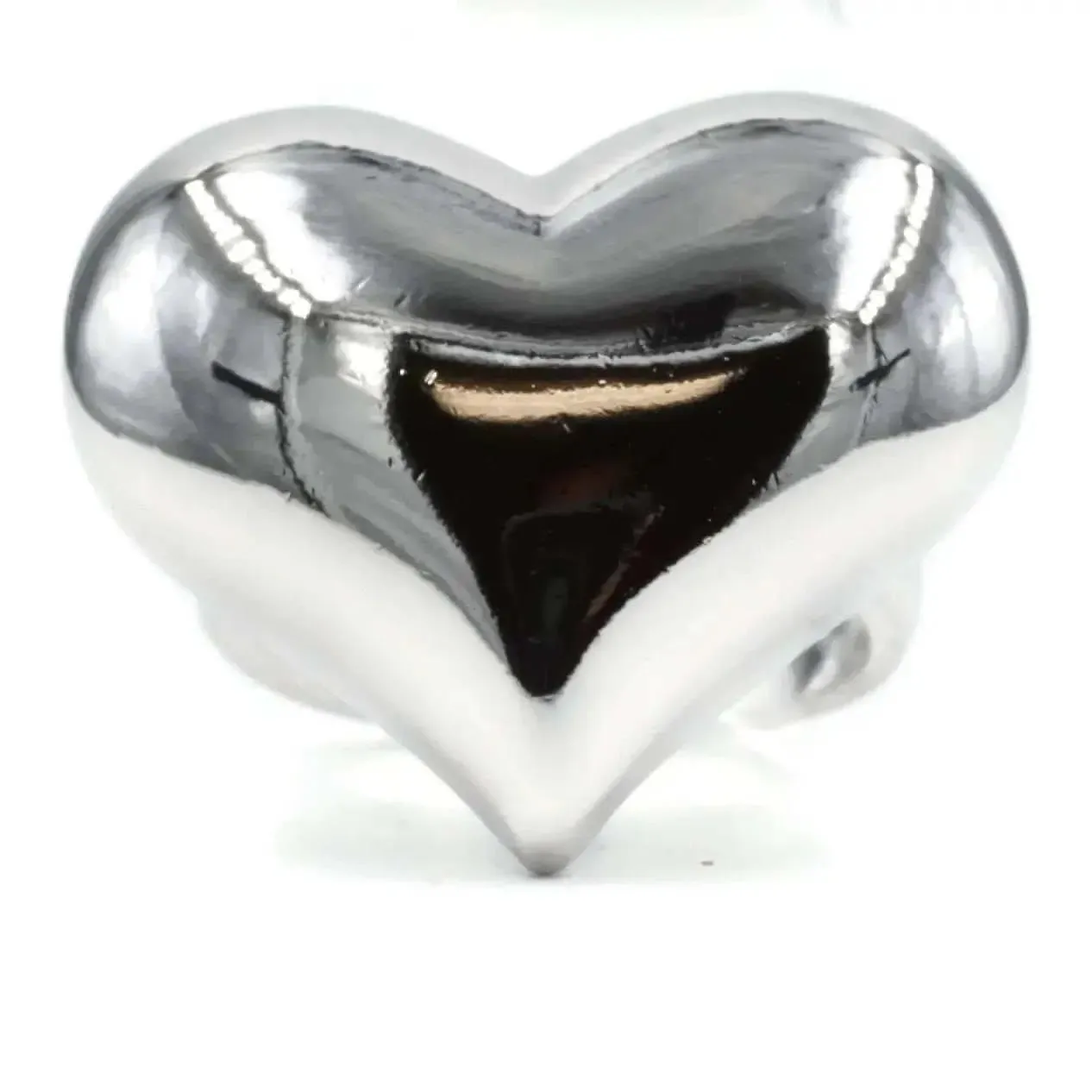 Heartfelt Charm Silver Statement Ring