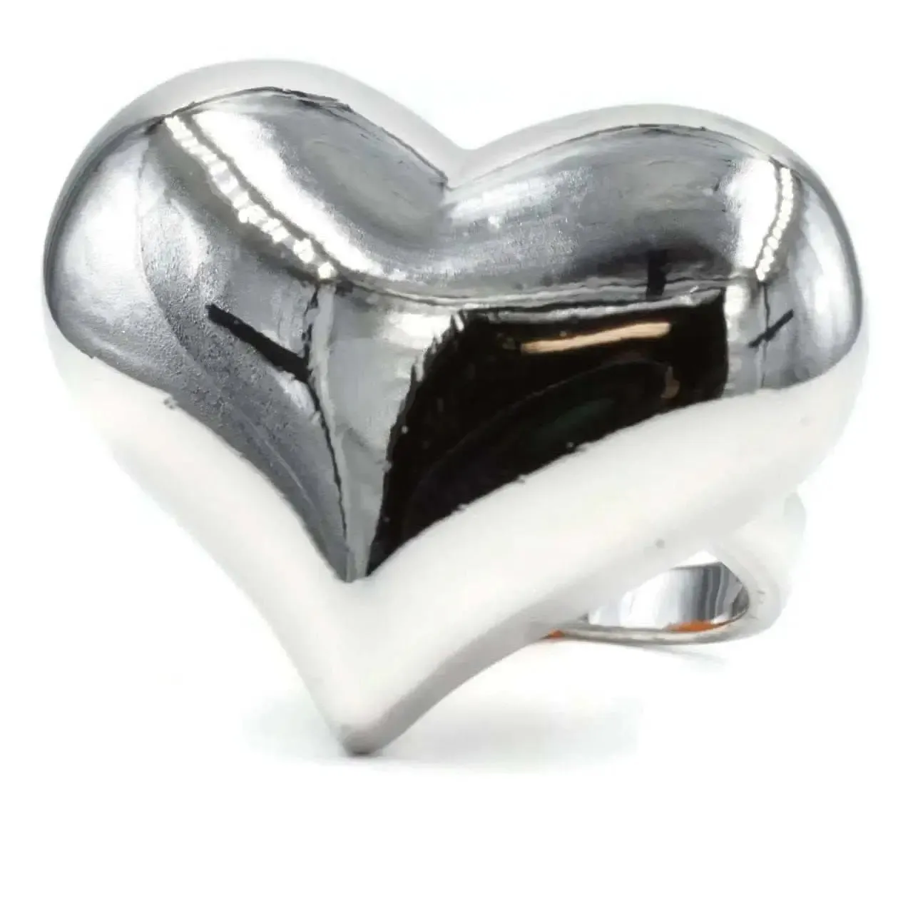 Heartfelt Charm Silver Statement Ring