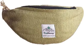 Hemp Fanny Pack, Mustard  Lightweight Waist Bag with Adjustable Strap for Travel, Festivals, and Hiking