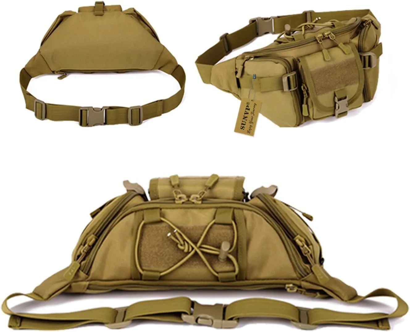 Huntvp Tactical Waist Pack Bag Military Fanny Packs WR Hip Belt Bag Pouch for Hiking Climbing Outdoor Bumbag