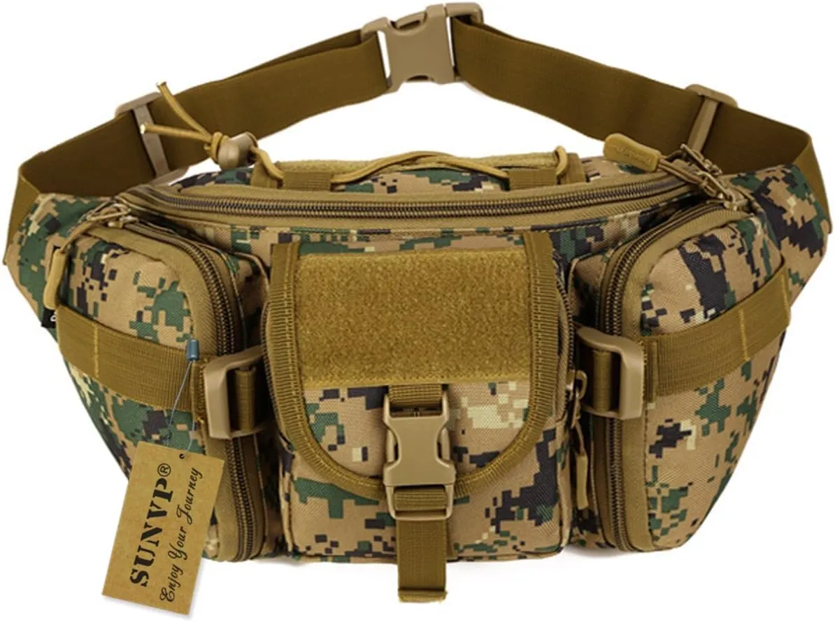 Huntvp Tactical Waist Pack Bag Military Fanny Packs WR Hip Belt Bag Pouch for Hiking Climbing Outdoor Bumbag