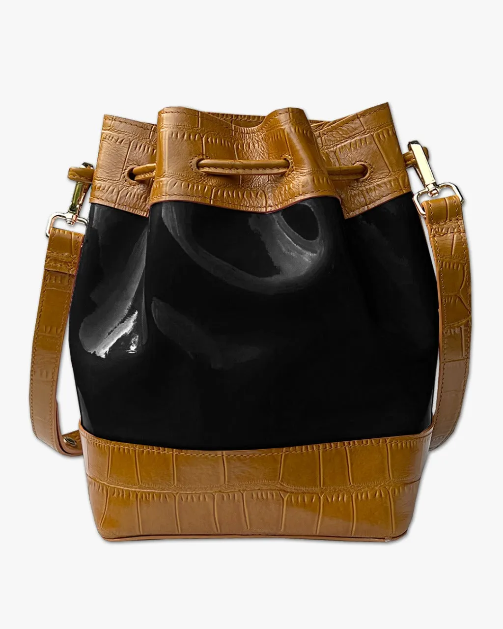 JELLY BUCKET BAG | CARAMEL & BLACK