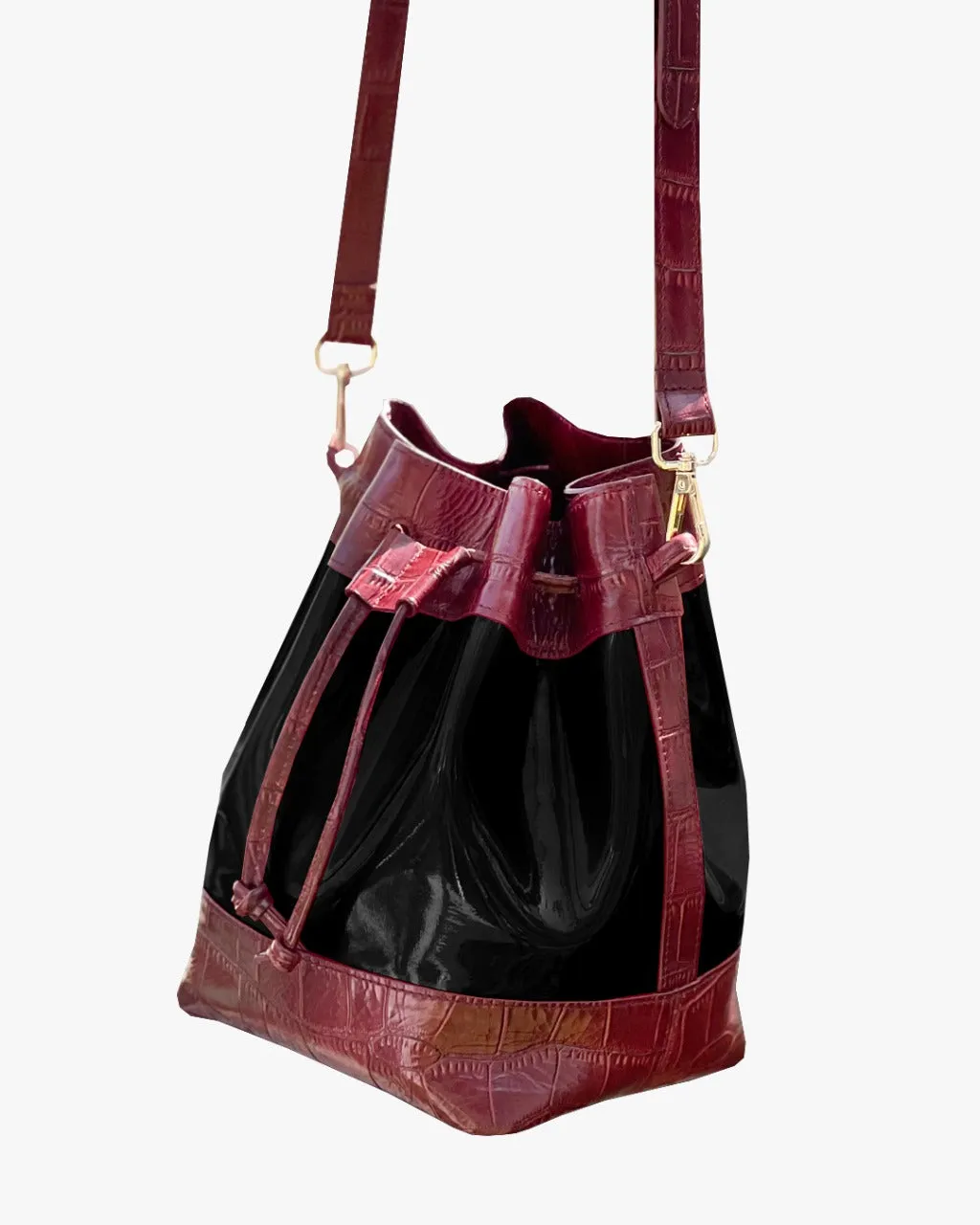 JELLY BUCKET BAG | MERLOT & BLACK