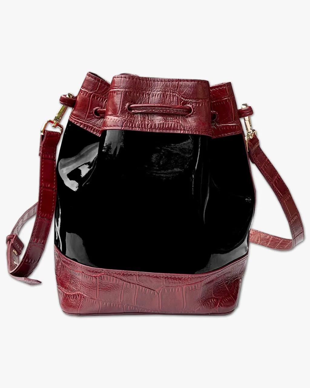 JELLY BUCKET BAG | MERLOT & BLACK
