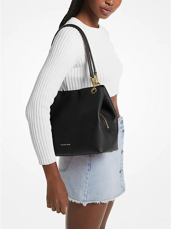 Kensington Large Pebbled Leather Tote Bag - Black