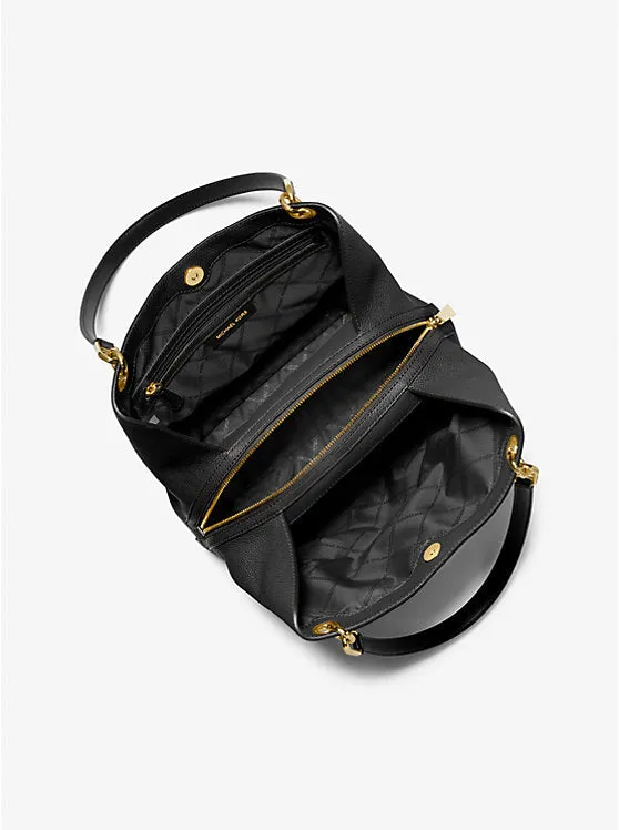 Kensington Large Pebbled Leather Tote Bag - Black
