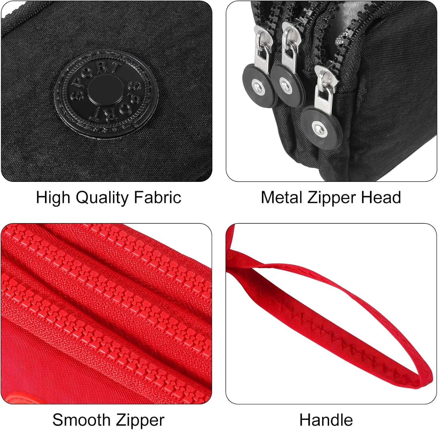 Large Capacity Wristlet Wallet - Women 3 Layers Zipper Oxford Cloth Waterproof Handbag Purse