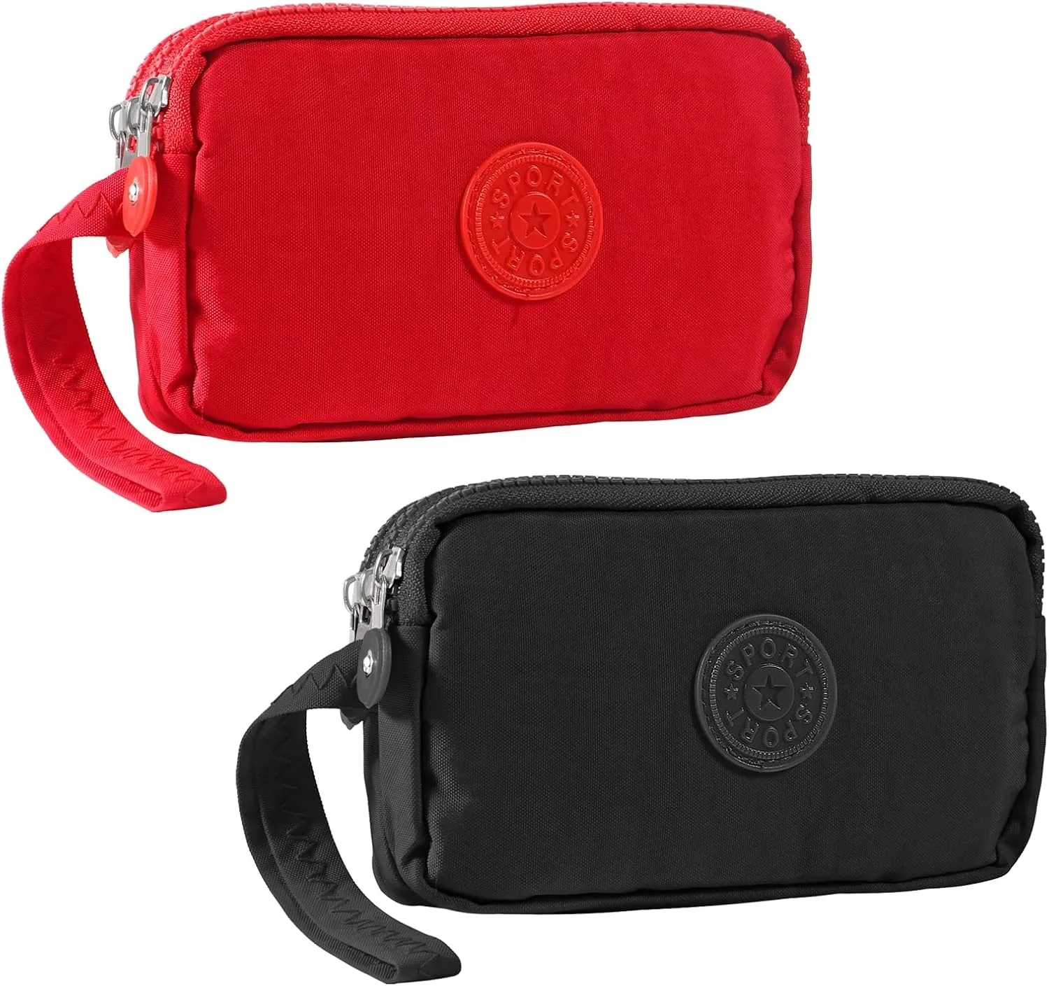 Large Capacity Wristlet Wallet - Women 3 Layers Zipper Oxford Cloth Waterproof Handbag Purse