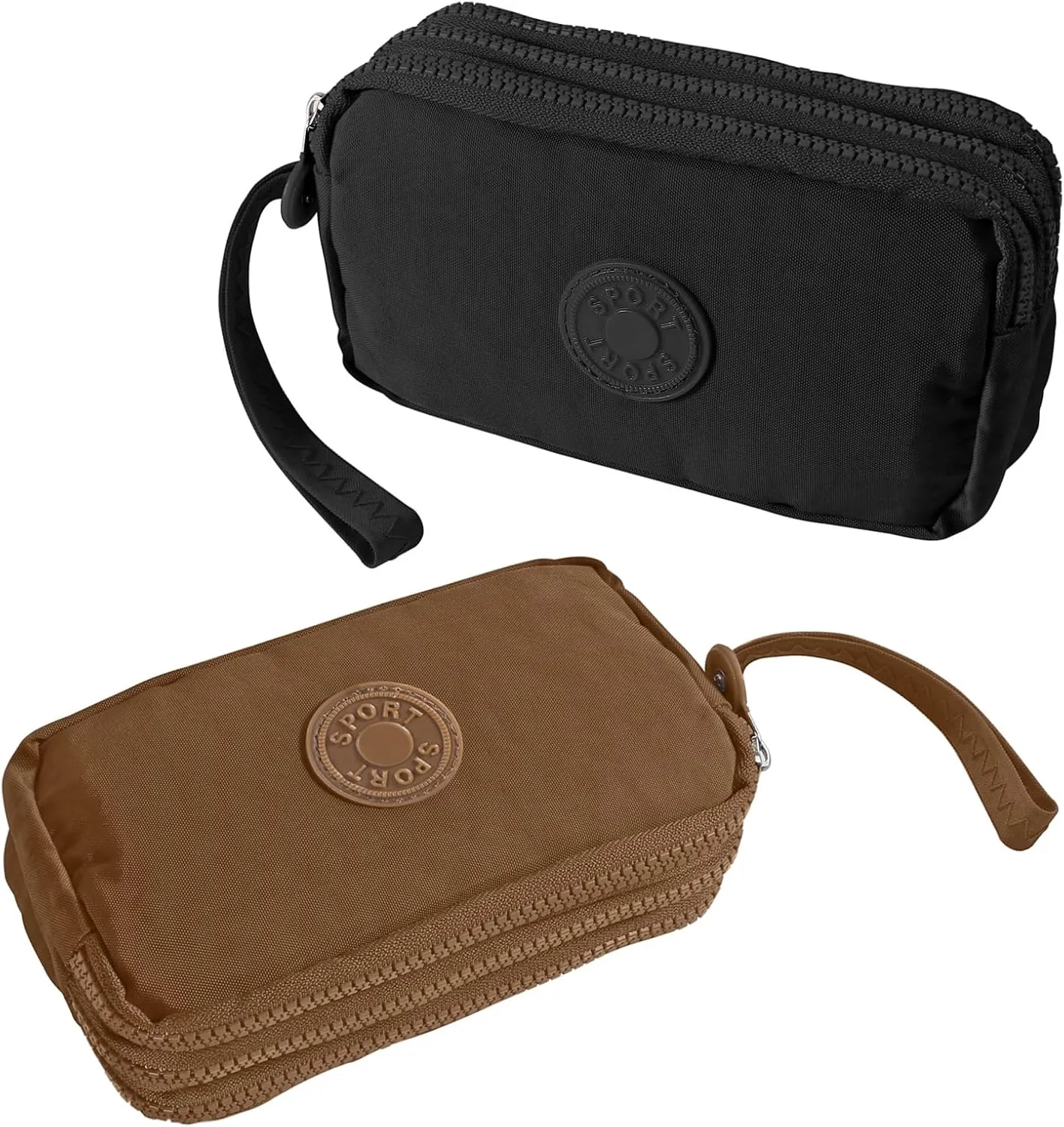 Large Capacity Wristlet Wallet - Women 3 Layers Zipper Oxford Cloth Waterproof Handbag Purse