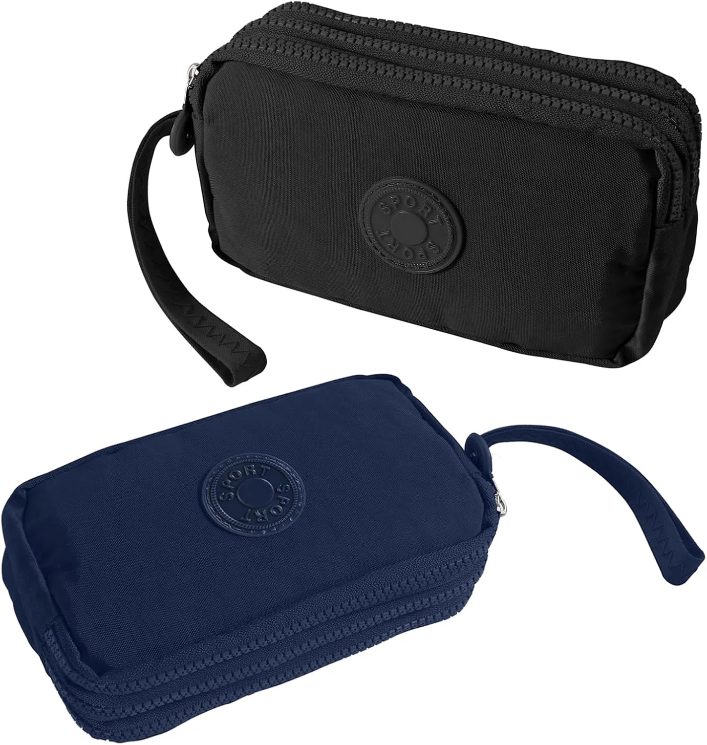Large Capacity Wristlet Wallet - Women 3 Layers Zipper Oxford Cloth Waterproof Handbag Purse