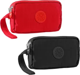 Large Capacity Wristlet Wallet - Women 3 Layers Zipper Oxford Cloth Waterproof Handbag Purse